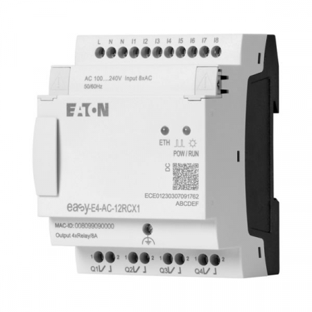 HMI/PLC - EASY-E4-AC-12RCX1, Releu de control easyE4, fara display, 100-240V AC/DC, 8 intrari, 4 iesiri releu