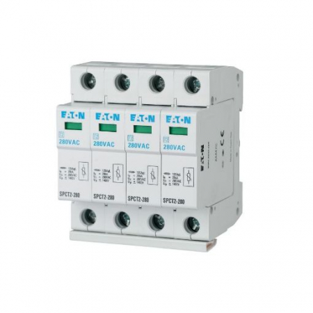 Actionari electrice - SPCT2-3854, Descarcator de supratensiune, clasa T2 (II, C), modular, 4 poli, Un=385V