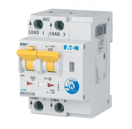 Sigurante automate - AFDD-25/2/C/003, Dispozitiv de protectie impotriva arcului electric, 2 poli, curba C, 25 A, 30 mA, tip A