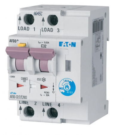 Sigurante automate - AFDD-32/2/C/003-A, Dispozitiv de protectie impotriva arcului electric, 2 poli, curba C, 32 A, 30 mA, tip A