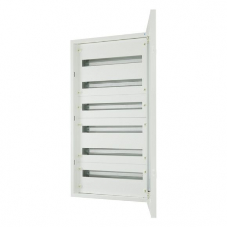 Tablou electric - BF-U-6/144-C, Cutie de distributie, FLUSH, usa alba, terminale N/PE, 6 randuri, 144 module