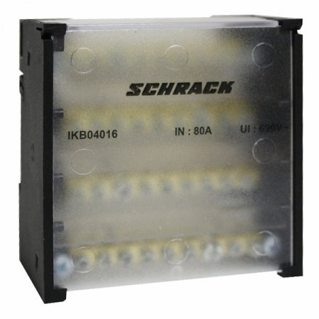 Echipamente Schrack - Distribuitor 4 poli 80A, per pol: 1x16 mm² /8x10 mm²