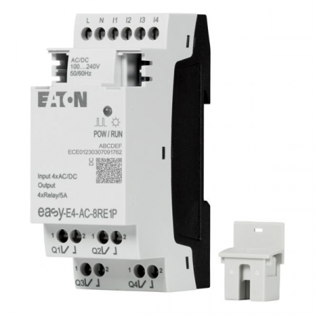 HMI/PLC - EASY-E4-AC-8RE1P, Modul de extensie pentru easyE4, 100-240V AC/DC, 4 intrari, 4 iesiri releu, terminale Push-in