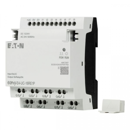 HMI/PLC - EASY-E4-UC-16RE1P, Modul de extensie pentru easyE4, 12/24V DC, 24V AC, 8 intrari, 8 iesiri releu, terminale Push-in