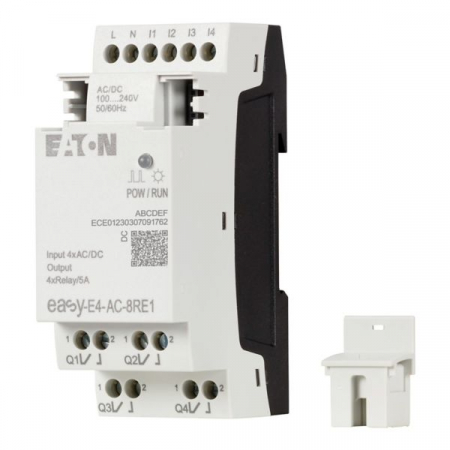 HMI/PLC - EASY-E4-AC-8RE1, Modul de extensie pentru easyE4, 100-240V AC/DC, 4 intrari, 4 iesiri releu