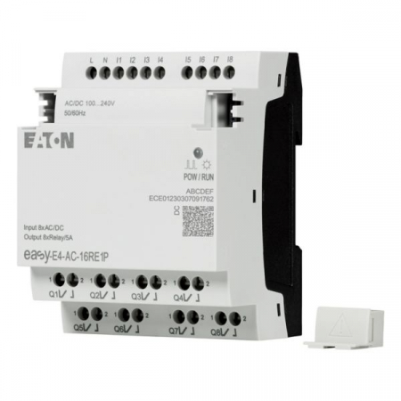 HMI/PLC - EASY-E4-AC-16RE1P, Modul de extensie pentru easyE4, 100-240 V AC/DC, 8 intrari, 8 iesiri releu, terminale Push-in