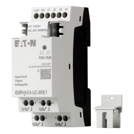 HMI/PLC - EASY-E4-UC-8RE1, Modul de extensie pentru easyE4, 12/24V DC, 24V AC, 4 intrari, 4 iesiri releu
