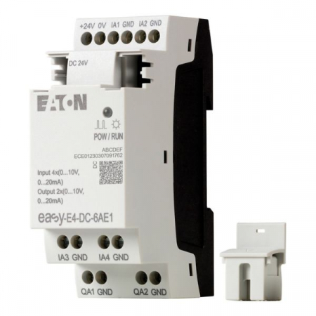 PLC - EASY-E4-DC-6AE1, Modul de extensie pentru easyE4, 4 intrari analogice, 2 iesiri analogice, 0-10V / 0(4)-20mA