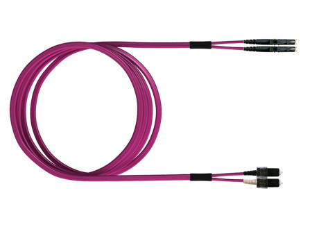 Echipamente Schrack - FO Patch Cord Premium, Duplex, E2000/SCD, G50/125 OM4, 1m