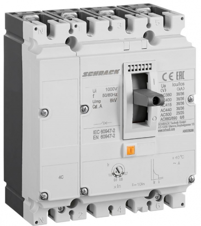 Echipamente Schrack - Intreruptoare automate compacte MX, marime 1, 4 poli, 36kA