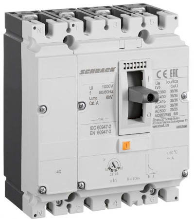 Echipamente Schrack - Intreruptoare automate compacte MX, marime 1, 4 poli, 50kA