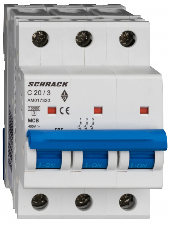 3 Poli - Intreruptor automat AMPARO 10kA, C 25A, 3 poli