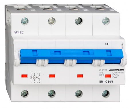 Echipamente Schrack - Intreruptor automat C 100A, 4 poli, 10kA