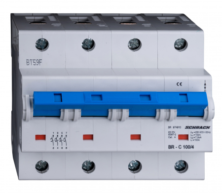 Echipamente Schrack - Intreruptor automat C 125A, 4 poli, 10kA