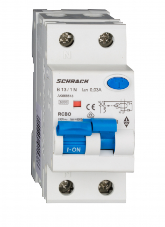 Sigurante automate - Intreruptor automat+dif. 1P+N, AMPARO 6kA, B 16A, 30mA,tip A