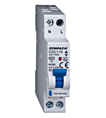 Pol + Nul - Intreruptor automat+dif., Tip A, C 6/003A,1+N un modul, 6kA