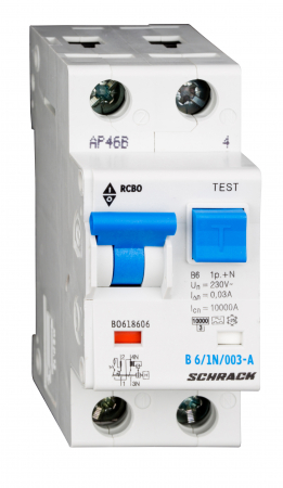 Echipamente Schrack - Intreruptor automat+diferential, B10/30mA, 10kA, tip A, 1P+N
