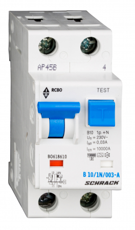 Echipamente Schrack - Intreruptor automat+diferential, B13/30mA, 10kA, tip A, 1P+N