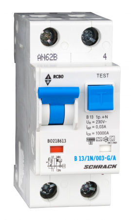 Echipamente Schrack - Intreruptor automat+diferential, B16/30mA, 10kA,tip A/G,1P+N