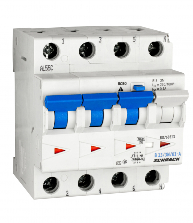 Echipamente Schrack - Intreruptor automat+diferential, C10/300mA, 10kA,tip AC,1P+N