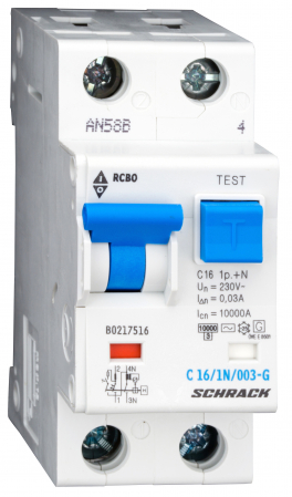 Echipamente Schrack - Intreruptor automat+diferential, C10/30mA,10kA,tip A/G,1P+N