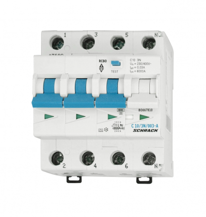 Echipamente Schrack - Intreruptor automat diferential C13/3+N 30mA tip A 6kA