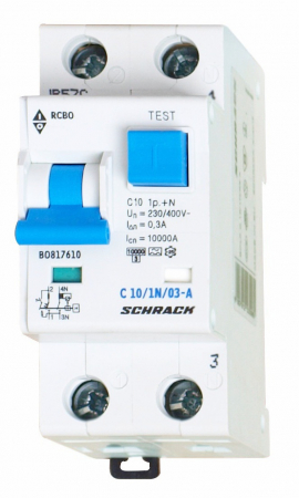 Echipamente Schrack - Intreruptor automat+diferential, C16/300mA, 10kA, tip A,1P+N