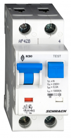 Echipamente Schrack - Intreruptor automat+diferential, C16/300mA, 10kA,tip AC,1P+N