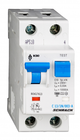 Echipamente Schrack - Intreruptor automat+diferential, C16/30mA, 10kA, tip A, 1P+N