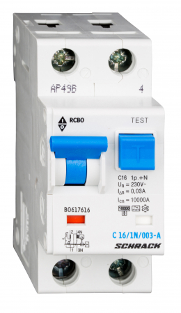 Echipamente Schrack - Intreruptor automat+diferential, C20/30mA, 10kA, tip A, 1P+N