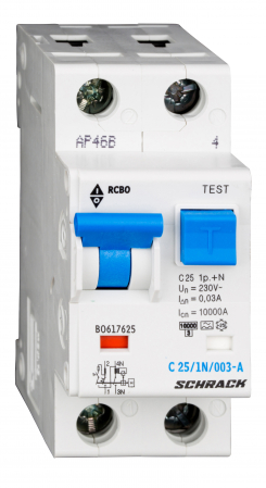 Echipamente Schrack - Intreruptor automat+diferential, C32/30mA, 10kA, tip A, 1P+N