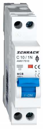 Sigurante automate - Intreruptor automat modular, AMPARO 6kA, C 13A, 1P+N, 1UH