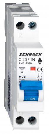 Sigurante automate - Intreruptor automat modular, AMPARO 6kA, C 25A, 1P+N, 1UH