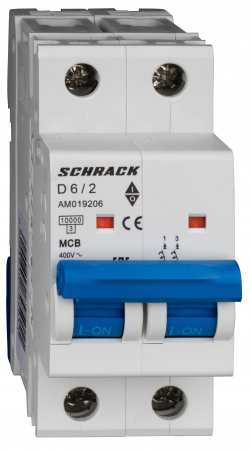 2 Poli - Intreruptor automat modular (MCB) AMPARO 10kA, D 10A, 2 poli