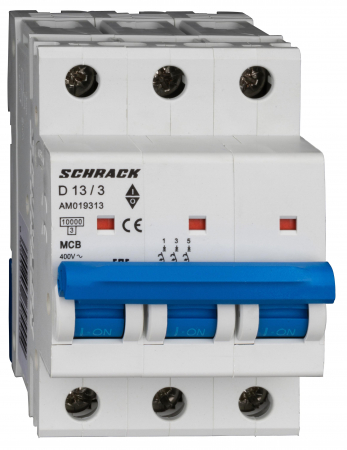3 Poli - Intreruptor automat modular (MCB) AMPARO 10kA, D 16A, 3 poli
