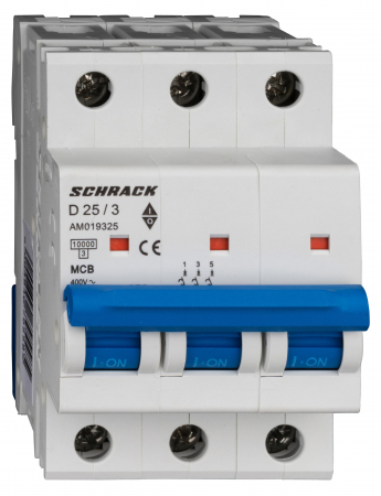 3 Poli - Intreruptor automat modular (MCB) AMPARO 10kA, D 32A, 3 poli