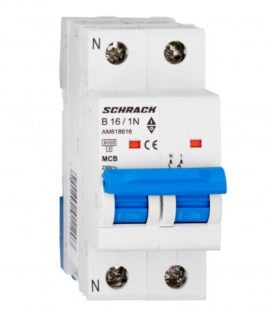 Pol + Nul - Intreruptor automat modular (MCB) AMPARO 6kA, B 20A, 1P+N