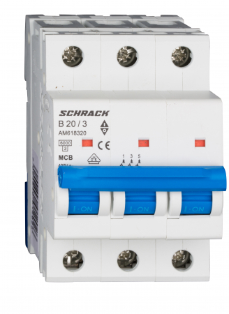 Sigurante automate - Intreruptor automat modular (MCB) AMPARO 6kA, B 25A, 3-poli