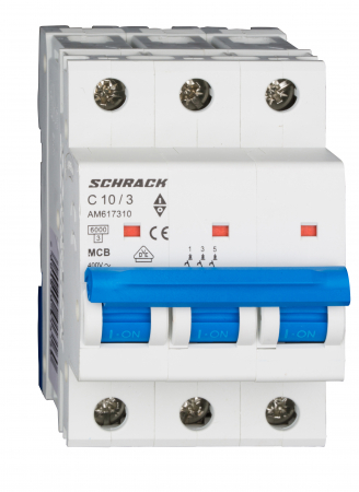 3 Poli - Intreruptor automat modular (MCB) AMPARO 6kA, C 13A, 3-poli