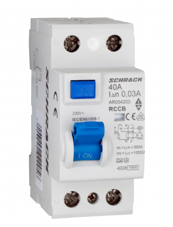 Echipamente Schrack - Intreruptor dif. AMPARO (10kA), 40A, 2-poli, 300mA, tip A