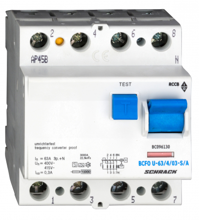 Sigurante automate - Intreruptor diferential 63A 4poli 100mA
