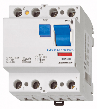 Sigurante automate - Intreruptor diferential 63A 4poli 100mA
