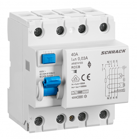 Echipamente Schrack - Intreruptor diferential AMPARO 10kA, 40A, 4p , 300mA, tip B