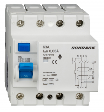 Echipamente Schrack - Intreruptor diferential AMPARO 10kA, 63A, 4p , 300mA, tip B