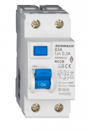 Echipamente Schrack - Intreruptor diferential AMPARO (6kA), 25A, 2-poli, 10mA, AC