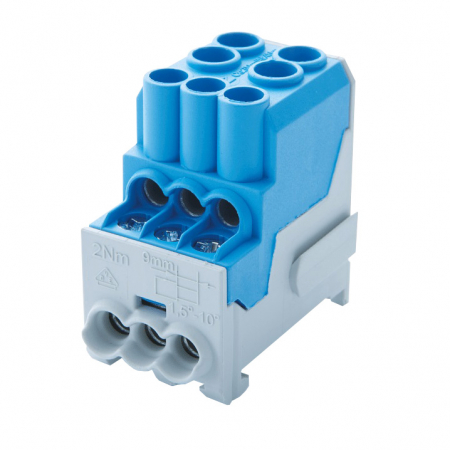 Echipamente Schrack - Neutral branch terminal, 1-pole,100A, in.2x25mm²,out.6x10mm²
