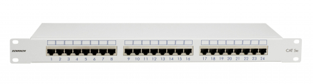 Echipamente Schrack - Patchpanel Cat.5 ecranat 24xRJ45G RAL7035
