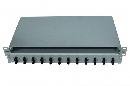 Echipamente Schrack - Patchpanel FO 19", 1UV, culisant, pentru 8 fibre, ST, MM