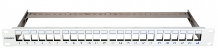 Echipamente Schrack - Patchpanel pt. 24 module TOOLLESS LINE, 1UH, 19", RAL7035