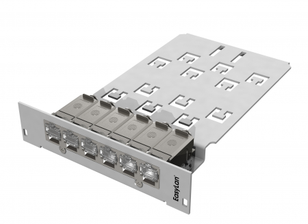 Echipamente Schrack - preLink DC - Slot Module 3U 7HP Cat.6a, RAL7035